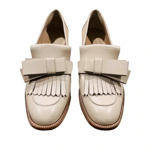 Pour La Victoire Tegan Loafer In Parchment Leather Sz 6 - Picture 2 of 13
